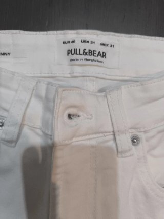 Pantalón vaquero skinny blanco hombre Pull&Bear