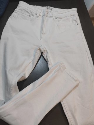 Pantalón vaquero skinny blanco hombre Pull&Bear
