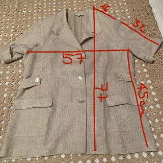 Camicia vintage donna in lino beige