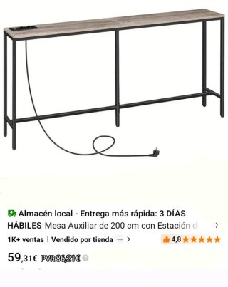 Consola Mueble Auxiliar Madera y metal