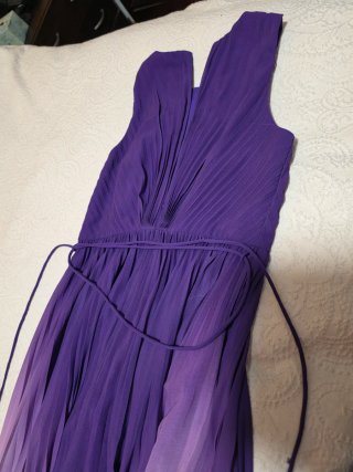 Vestido largo degradado morado y rosa