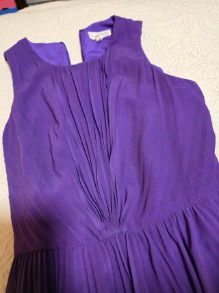 Vestido largo degradado morado y rosa