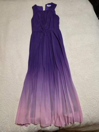 Vestido largo degradado morado y rosa