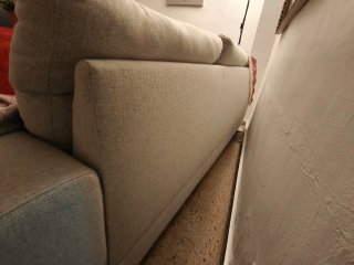 Sofá chaiselongue beige tela
