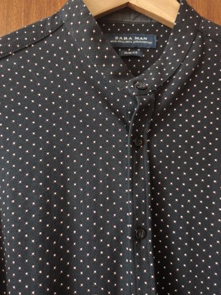 Camisa Zara Man Slim Fit Lunares Talla XL