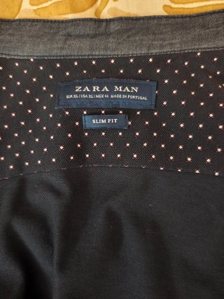 Camisa Zara Man Slim Fit Lunares Talla XL