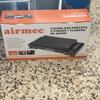 Cocina Gas Portátil AirMec 2 Fuegos + Plancha