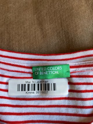 Camiseta Benetton Rayas Rojas Talla S