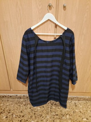 Vestido rayas azul y negro Con Etiqueta