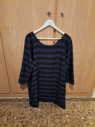 Vestido rayas azul y negro Con Etiqueta