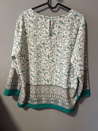 Blusa Festa Estampada Verde y Blanca Talla XXL