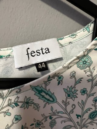 Blusa Festa Estampada Verde y Blanca Talla XXL