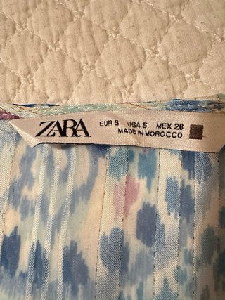 Vestido Zara Estampado Azul y Morado