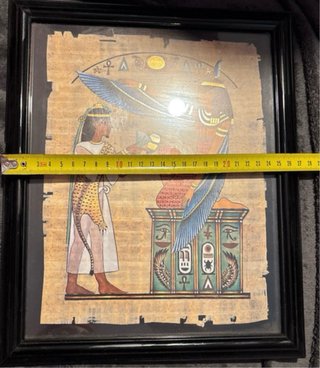 Set di 3 quadri egiziani su legno e carta