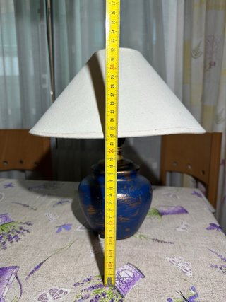 Lámpara de mesa cerámica y tela