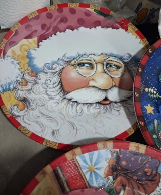 Platos Navideños Santa Claus Cerámica