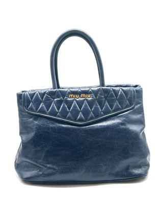 Borsa Miu Miu Trapuntata Blu