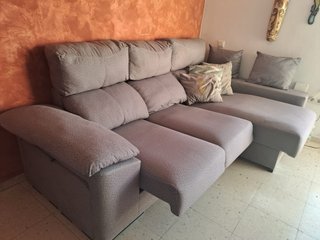 Sofá chaise longue gris 2,60m