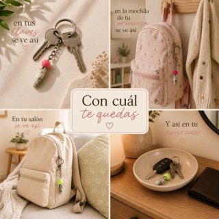 Llavero seta artesanal porcelana