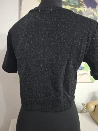 Camiseta brillo negra con mensaje
