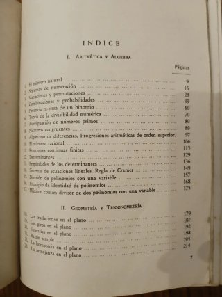 Matemáticas. Curso preuniversitario 1962