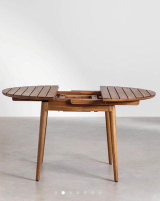 Tavolo rotondo estensibile in legno di acacia (SklumTenay)
