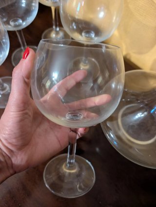 Set di 5 calici da vino e decanter