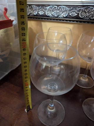 Set di 5 calici da vino e decanter