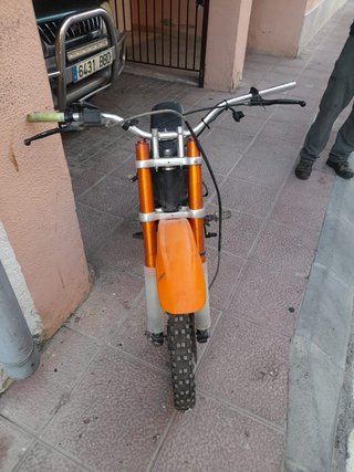 Pit Bike 125 4T Motocross Naranja Negra