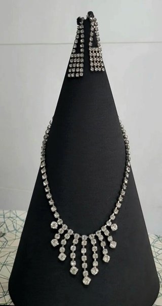 Conjunto Vintage Gargantilla y Pendientes Strass