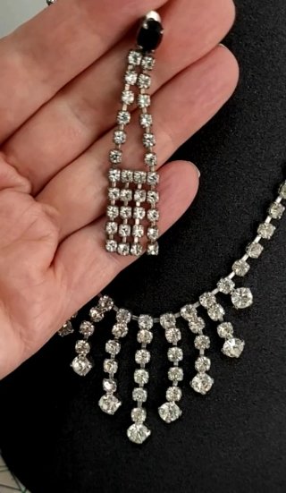 Conjunto Vintage Gargantilla y Pendientes Strass