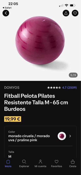 Balón Yoga y esterilla pilates domios 10mm de gros
