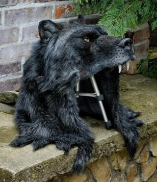 Máscara Lobo Negro/Gris