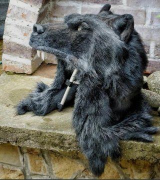 Máscara Lobo Negro/Gris