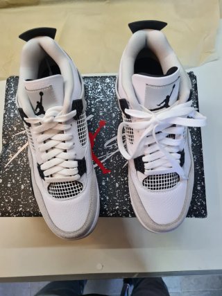 Air Jordan 4 Retro Scarpa Grigio Bianco Tg 43