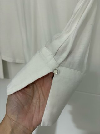 Camiseta Massimo Dutti Blanca Manga Larga