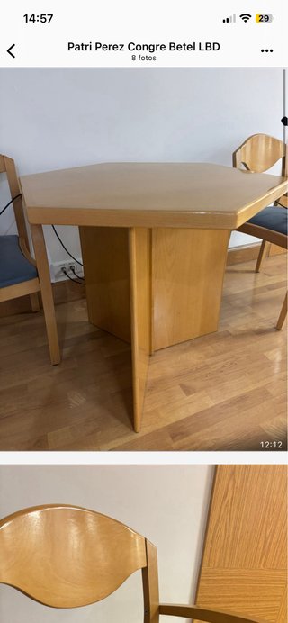 Mesa hexagonal y 2 sillas