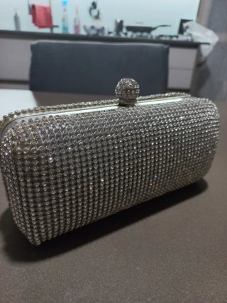 Pochette Borsa Sera Vintage Argento Catena