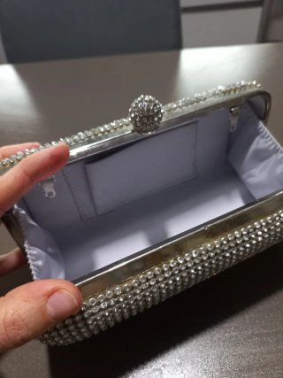 Pochette Borsa Sera Vintage Argento Catena