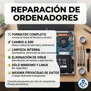 Reparación de Ordenadores | Formateo y Limpieza