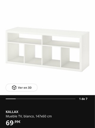 Mueble TV IKEA KALLAX Blanco