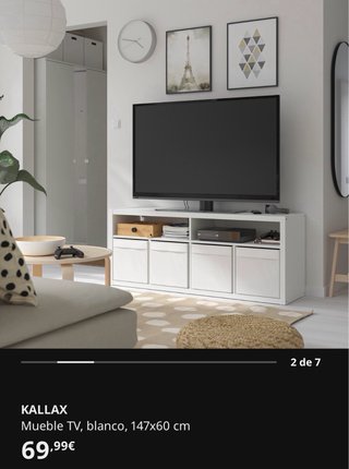 Mueble TV IKEA KALLAX Blanco