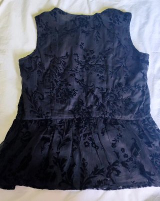 Top Benetton Nero in Pizzo Taglia S