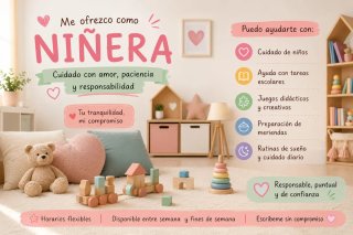 Niñera responsable de horario flexible