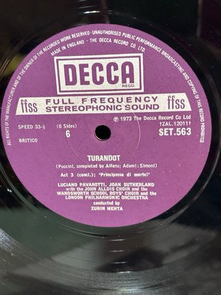 3 LP Vinili Turandot Decca