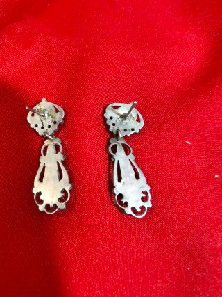 Orecchini lunghi in argento sterling e ebano