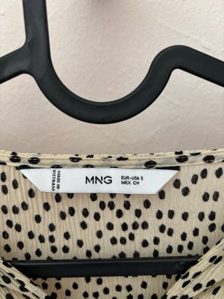 Blusa Mango Talla S Estampado Puntos