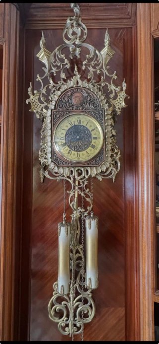 Reloj de Pared Bronce Ebori Antiguo