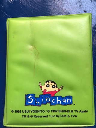 Cartera Shin Chan verde,año 92