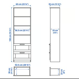 Estantería blanca moderna con cajones